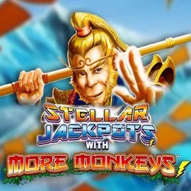 Stellar Jackpots with More Monkeys online game logo by Lightning Box Game on legiano-gr.com