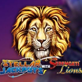 Stellar Jackpots with Serengeti Lions online game logo by Lightning Box Game on legiano-gr.com
