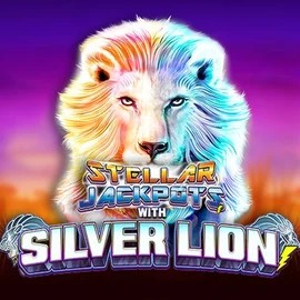 Official Jackpots logo: Stellar Jackpots with Silver Lion by Lightning Box Game at Legiano Casino