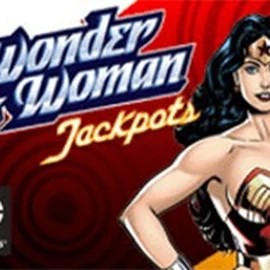 Wonder Woman Jackpots slot logo by Amaya at Legiano Casino